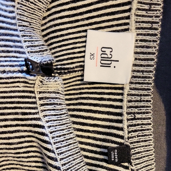 CAbi Black and White Striped Sweater Poncho - Picture 4 of 4
